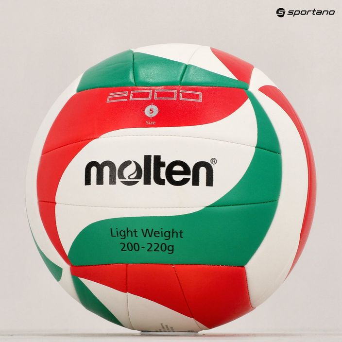 Tinklinio kamuolys Molten V5M2000-L-5 white/green/red dydis 5 6