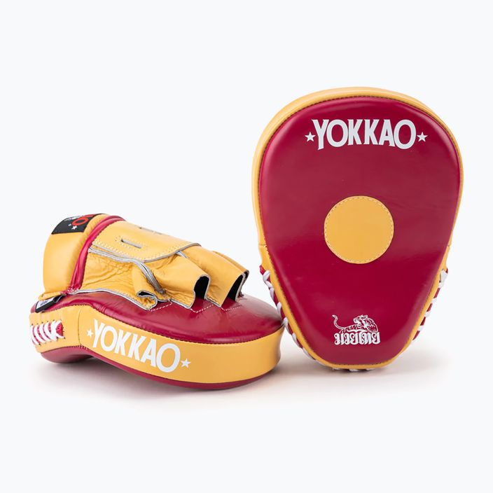 YOKKAO Focus pirštinės Atviri treniruočių diskai raudonai geltonos spalvos FYML-21 3