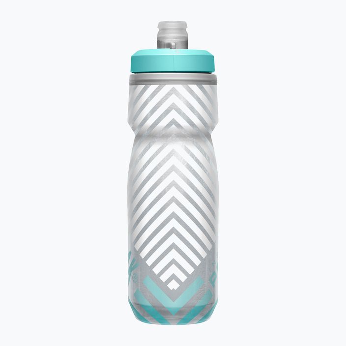 Dviračio vandens butelis CamelBak Podium Chill 620 ml grey/ teal stripe 2