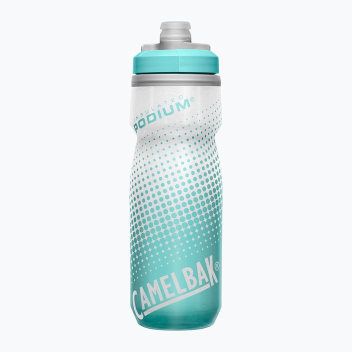 Dviračio vandens butelis CamelBak Podium Chill 620 ml grey/ teal stripe 3