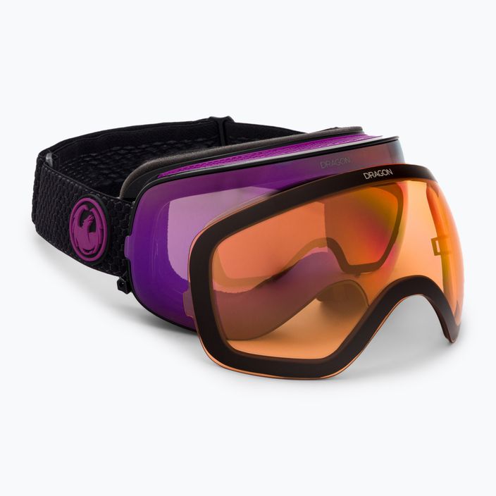DRAGON X2S split/lumalens purple ion/lumalens amber slidinėjimo akiniai 30786/7230003