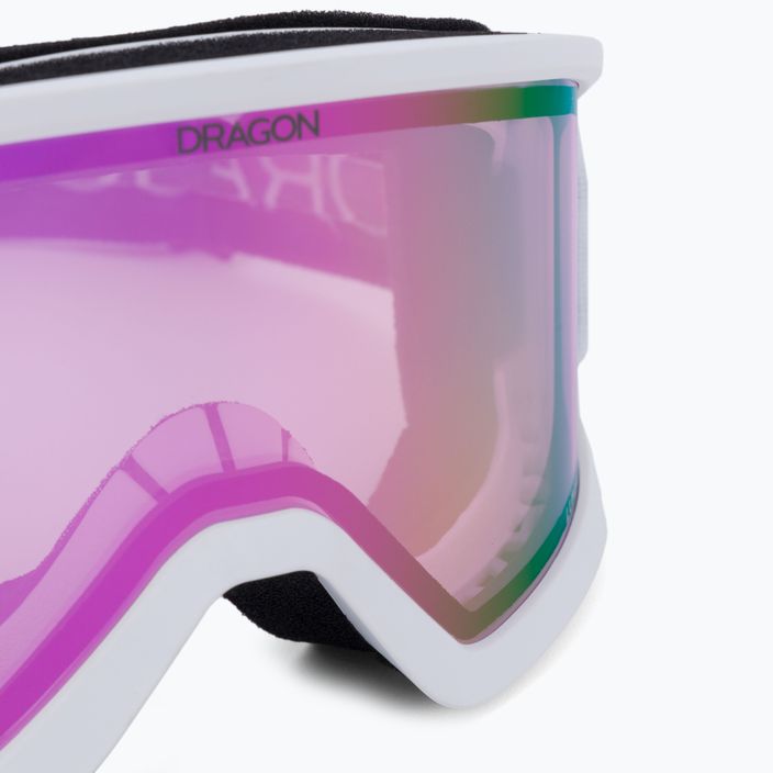 DRAGON DX3 OTG slidinėjimo akiniai balti/šviesiai rožiniai ion 5