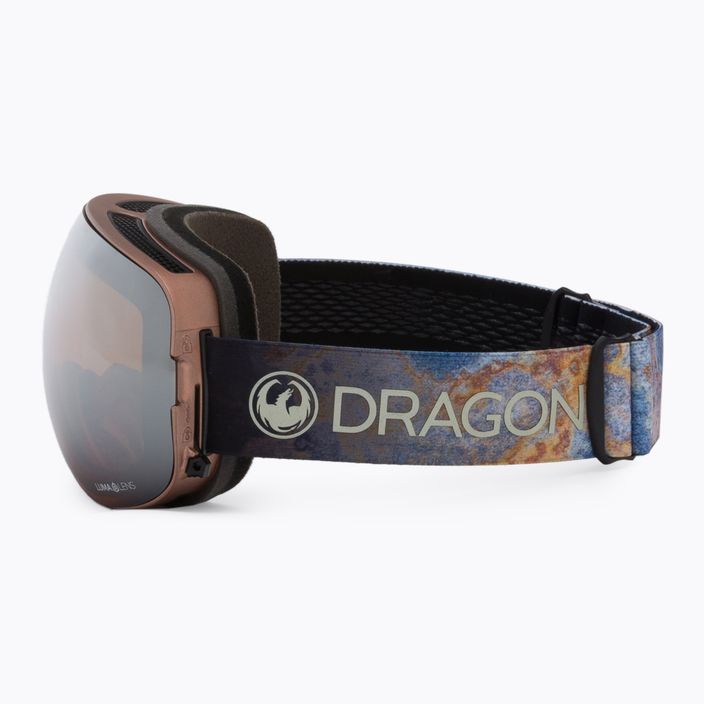 DRAGON X2 šiferio/luminescenciniai sidabro jonų/gintaro spalvos slidinėjimo akiniai 40454-030 4