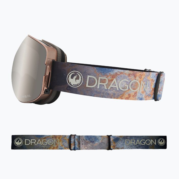 DRAGON X2 šiferio/luminescenciniai sidabro jonų/gintaro spalvos slidinėjimo akiniai 40454-030 8