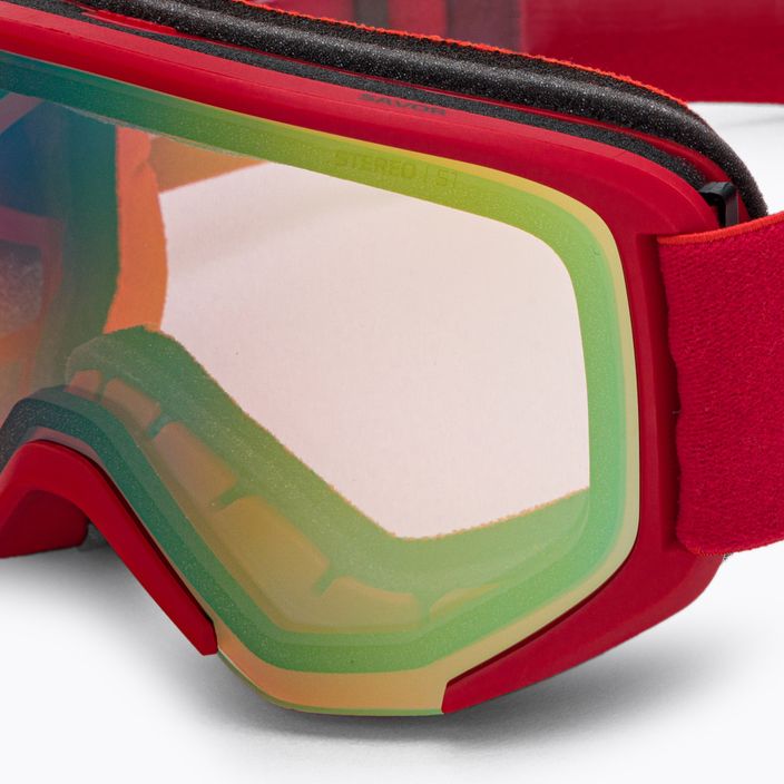 Atomic Savor Stereo raudoni rožiniai/gelsvi stereo slidinėjimo akiniai 5