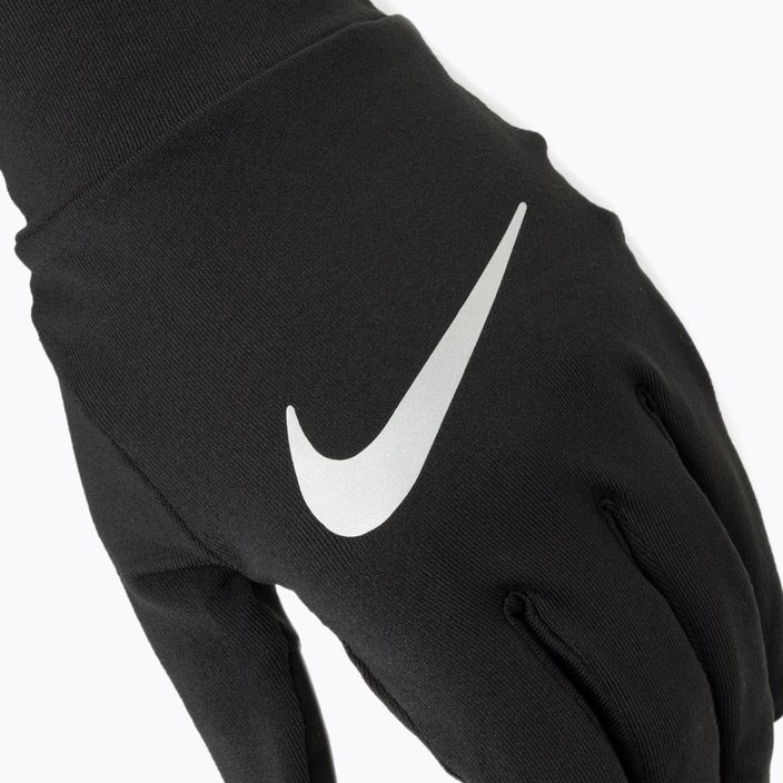 Vyriškos bėgimo pirštinės Nike Accelerate RG black/black/silver 4