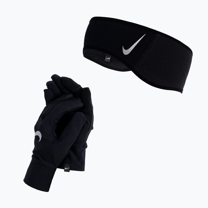Nike Essential vyriškų antpečių ir pirštinių rinkinys juodas N1000597-082