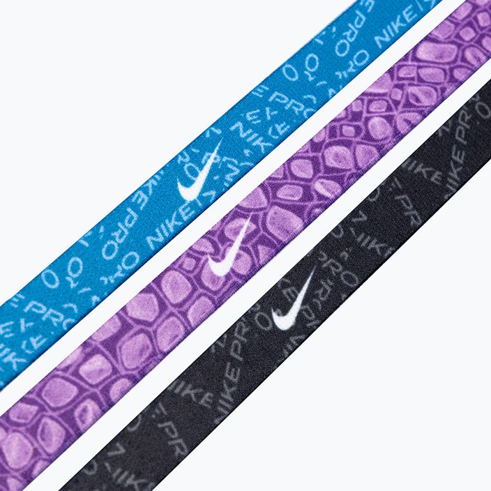 Galvos juostos Nike Printed Headbands 3 vnt. industrial blue/purple cosmos/white 3