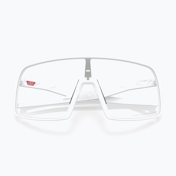 Oakley Sutro matinės baltos/skaidrios iki juodos spalvos fotochrominiai dviratininkų akiniai 0OO9406 9