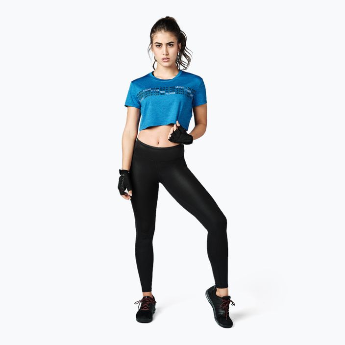 Moteriški treniruočių marškinėliai STRONG ID Crop Knit Tee blue Z1T02350 2
