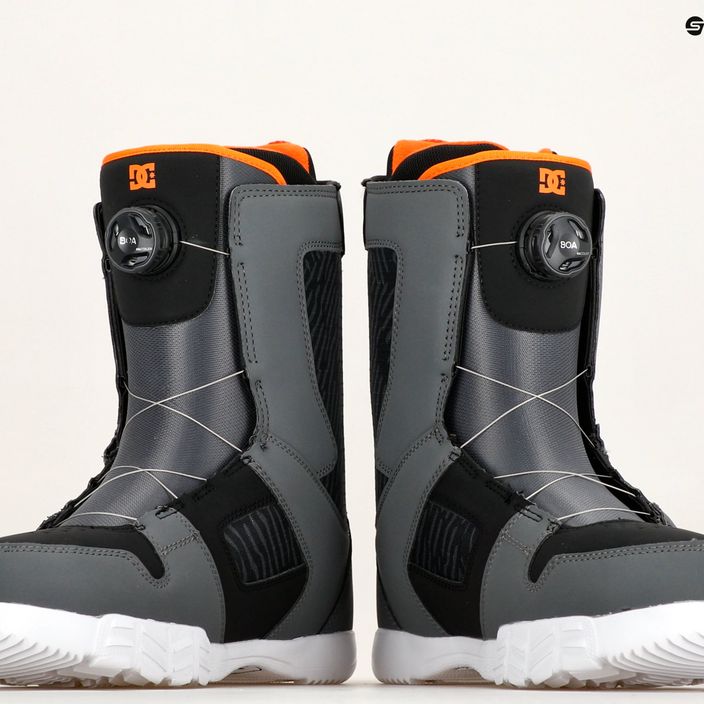Vyriški DC Phase Boa pilkos/juodos/oranžinės spalvos snieglenčių batai 9