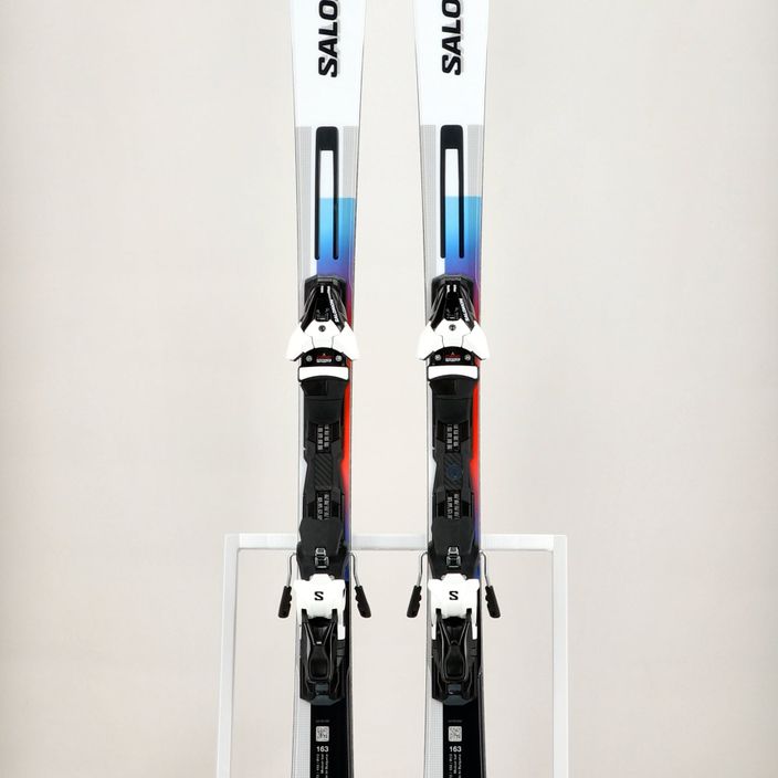 Salomon Addikt + Z12 GW kalnų slidės baltos/juodos/pastelinės neoninės mėlynos spalvos 13