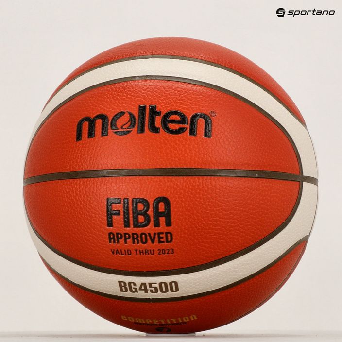 Krepšinio kamuolys Molten B7G4500 FIBA orange/ivory dydis 7 8