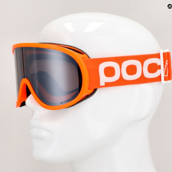 POC POCito Retina fluorescencinės oranžinės spalvos / skaidrumo pocito vaikiški slidinėjimo akiniai 10