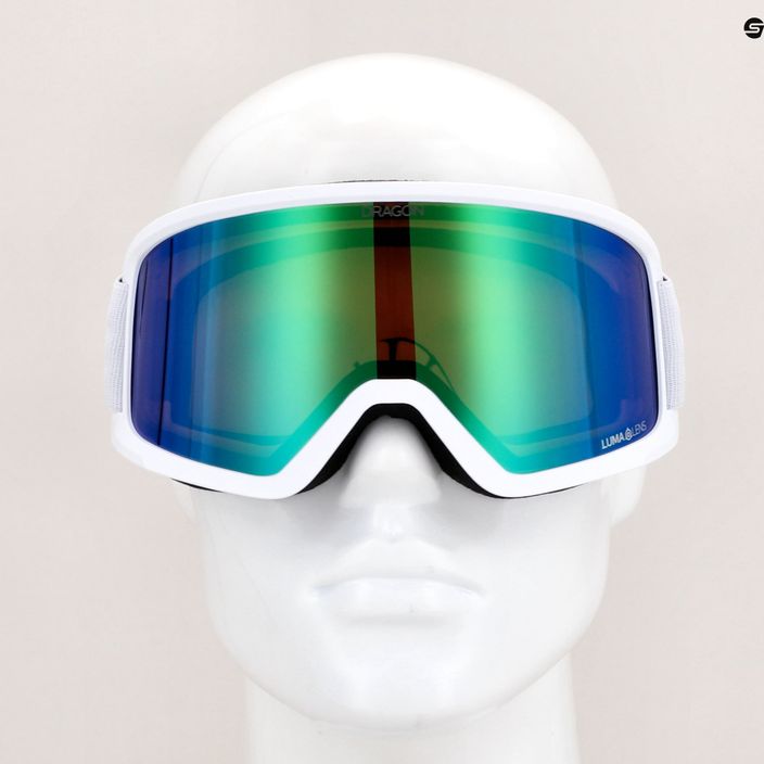 DRAGON DX3 OTG slidinėjimo akiniai balti/šviesiai žali ion 7