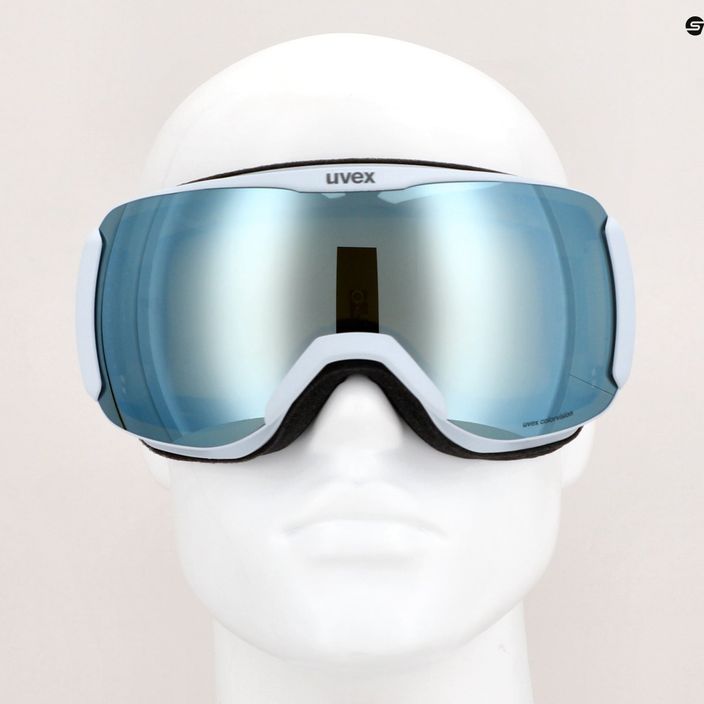 Moteriški slidinėjimo akiniai UVEX Downhill 2100 CV WE S2 arkties mėlyni matiniai/veidrodiniai balti/colorvision žali 6