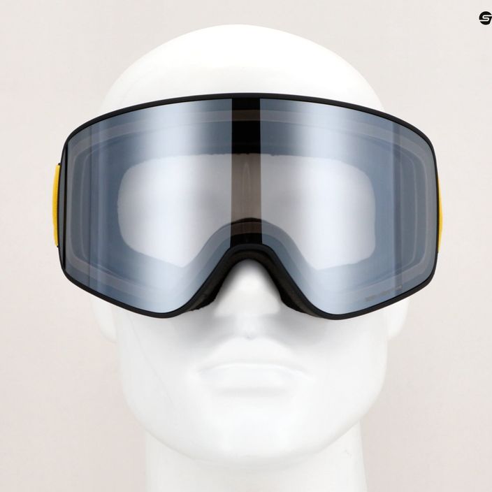 Red Bull SPECT Rush S1 matiniai juodi/juodi/dūminiai/sidabriniai veidrodiniai slidinėjimo akiniai 4