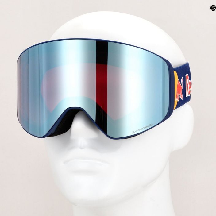 Red Bull SPECT Jam S3 slidinėjimo akiniai + atsarginiai lęšiai S2 matiniai mėlyni/violetiniai/mėlyni veidrodiniai/debesni sniego 4