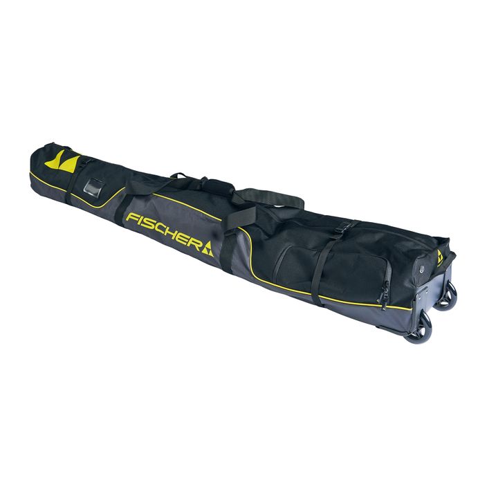 Fischer Skicase slidžių dėklas su kišenėle batams Alpine Race Wheels juodas/pilkas/geltonas/gelsvas 2