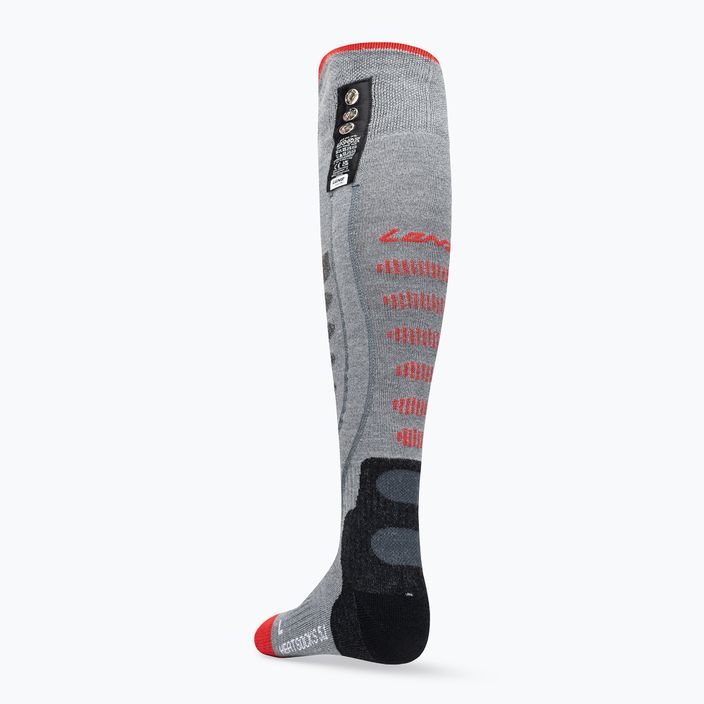 Šildomos slidinėjimo kojinės Lenz Heat Sock 5.1 Toe Cap Slim Fit grey/red 2