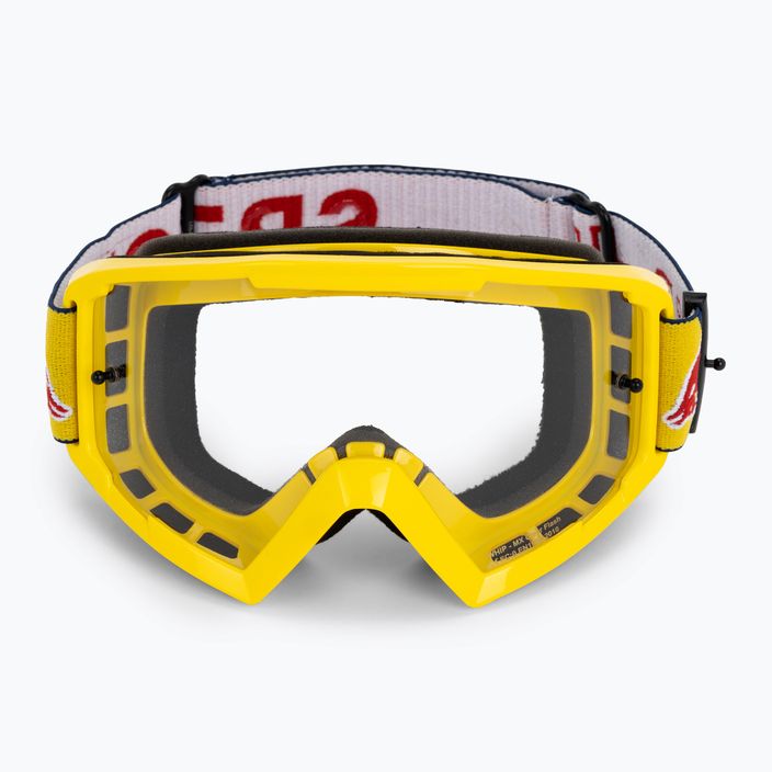 Red Bull SPECT Whip blizgantys neoniniai geltoni/mėlyni/skaidrūs blyksniai 009 dviratininkų akiniai 2