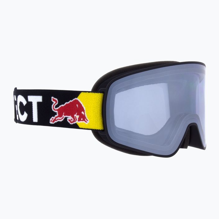 Red Bull SPECT Rush S1 matiniai juodi/juodi/dūminiai/sidabriniai veidrodiniai slidinėjimo akiniai
