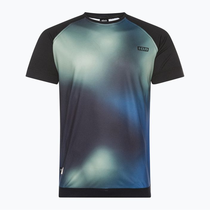 Vyriški maudymosi marškinėliai ION Wetshirt juodos ir tamsiai mėlynos spalvos 48232-4261