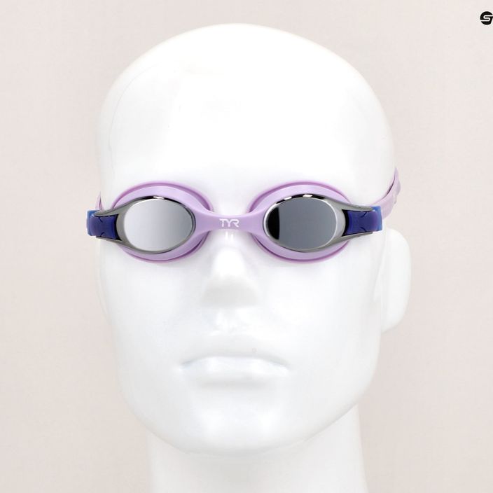 Vaikiški plaukimo akiniai TYR Swimple Metallized silvger/purple 7