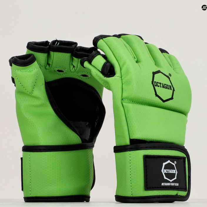 Octagon Kevlar MMA graplingo pirštinės žalios spalvos 7