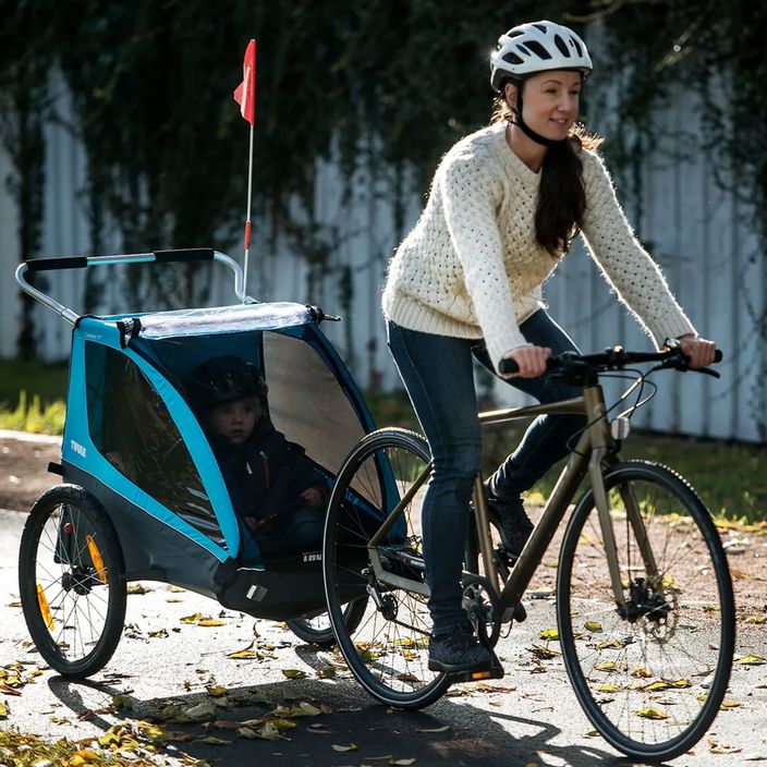 Thule Coaster XT dviračių priekaba+vaikiškas vežimėlis dvivietis žalias 10101820 7