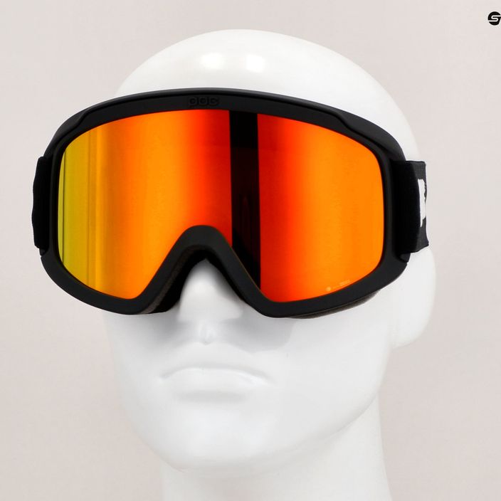 POC Opsin urano juodos/iš dalies saulėtos oranžinės spalvos slidinėjimo akiniai 6