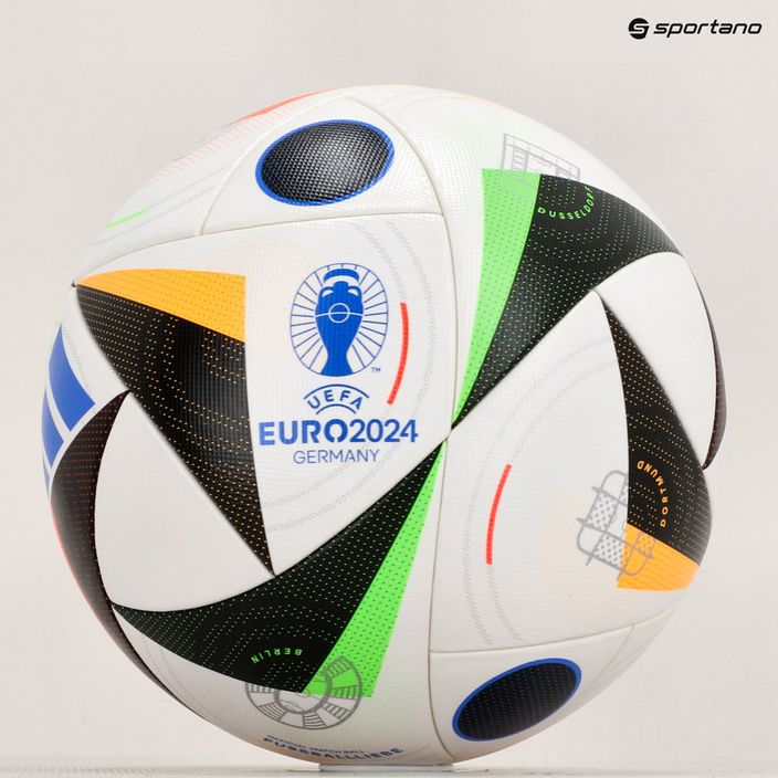 Futbolo kamuolys adidas Fussballliebe Competition Euro 2024 white/black/glow blue dydis 4 5