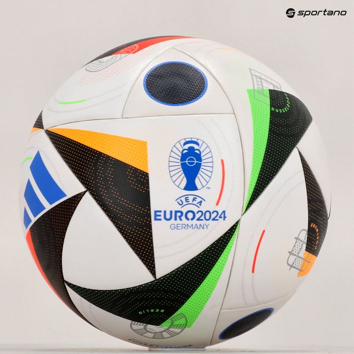 Futbolo kamuolys adidas Fussballliebe Competition Euro 2024 white/black/glow blue dydis 5 5