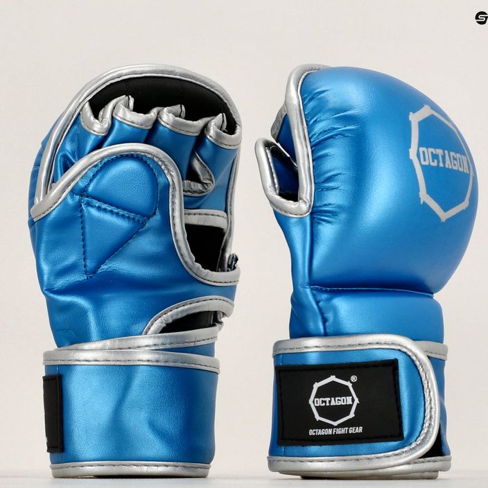 Sparring pirštinės Octagon Mettalic MMA blue 7