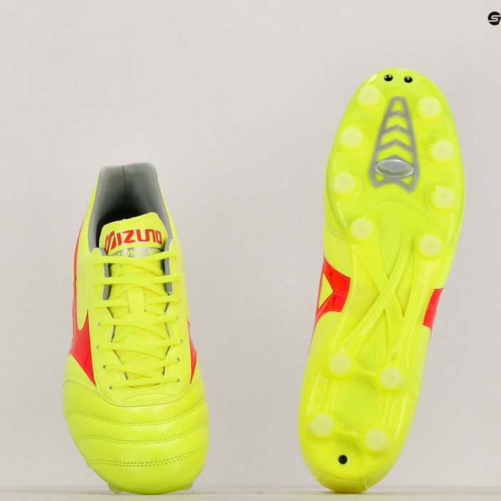 Vyriški futbolo batai Mizuno Morelia II Pro MD safety yellow/fiery coral 2/galaxy silver 10