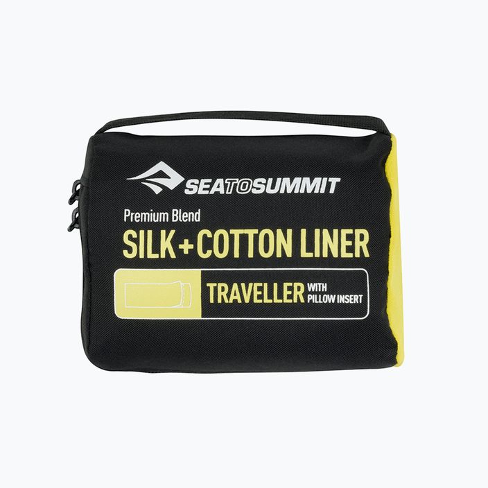 Sea to Summit Silk/Cotton Traveller su pagalve tamsiai mėlyna ASLKCTNYHANB miegmaišio įdėklas