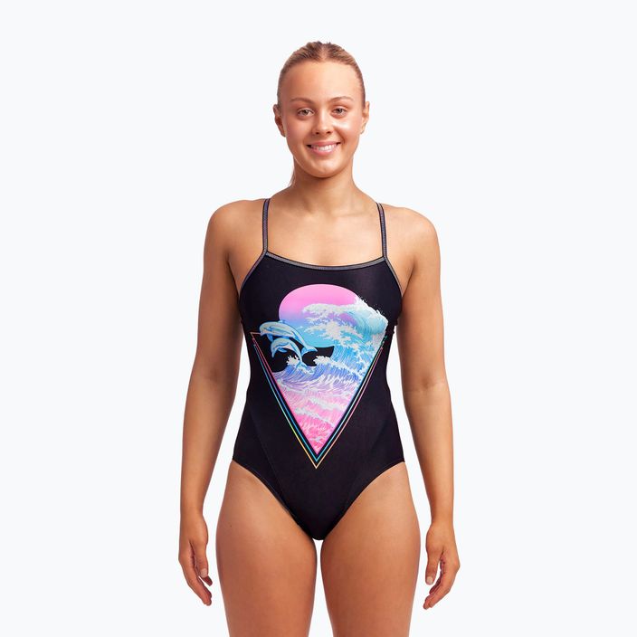 Moterų Funkita Vienos juostelės vienspalvis maudymosi kostiumėlis Black FS15L7155816 2