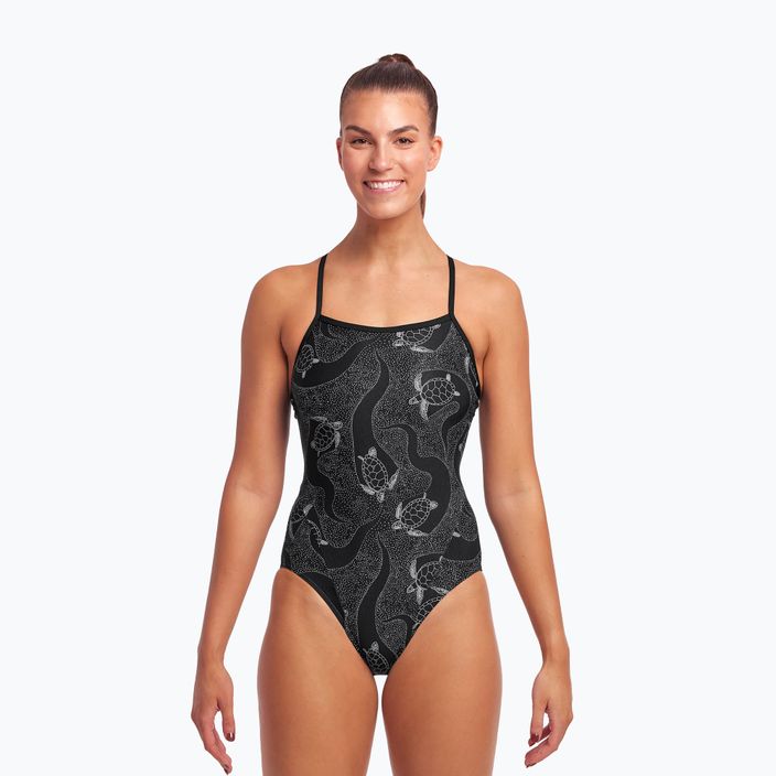 Moterų Funkita Vienos juostelės vienspalvis maudymosi kostiumėlis Black FS15L7155416 2