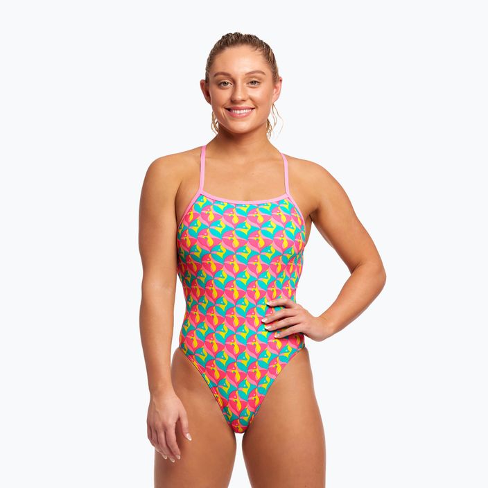 Funkita moteriškas vientisas maudymosi kostiumėlis Strapped In One Piece foxy friends 6