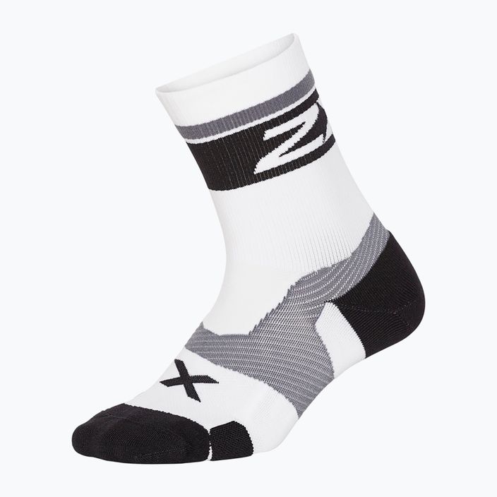 2XU Vectr Cushion Crew baltos/juodos bėgimo kojinės