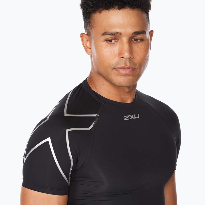 Vyriški treniruočių marškinėliai 2XU Core Compression black/silver 4