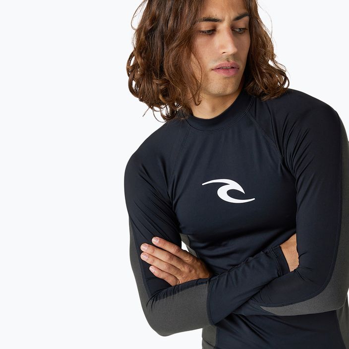 Vyriški plaukimo marškinėliai ilgomis rankovėmis Rip Curl Waves Upf Perf L/S black 5