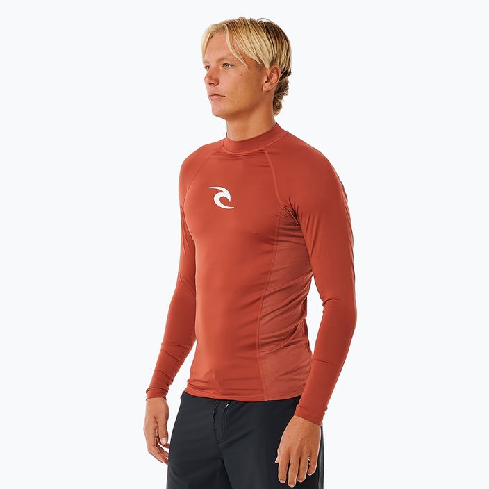Vyriški plaukimo marškinėliai ilgomis rankovėmis Rip Curl Waves Upf Perf L/S red 3