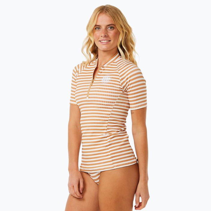 Moteriški maudymosi marškinėliai Rip Curl Premium Surf Upf S/S šviesiai rudi 3