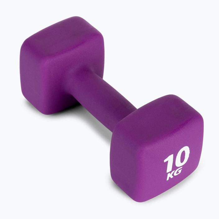 Neopreninis 10 kg hantelis Pure2Improve violetinės spalvos P2I201460 2
