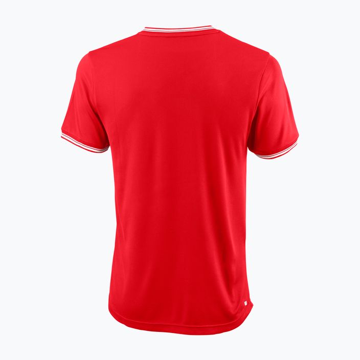 Vyriški teniso marškinėliai Wilson Team II High V-Neck Red WRA794103 2
