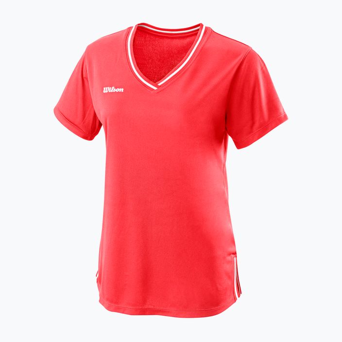 Moteriški teniso marškinėliai Wilson Team II V-Neck orange WRA795309