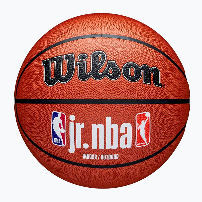 Krepšinio kamuolys Wilson NBA JR Fam Logo Indoor Outdoor brown dydis 6