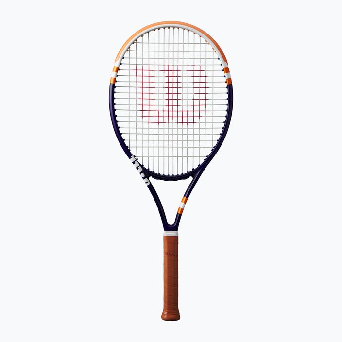 Wilson Blade 26 Roland Garros 2023 vaikiška teniso raketė tamsiai mėlyna ir oranžinė WR128010U