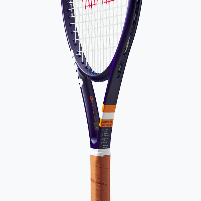Wilson Blade 26 Roland Garros 2023 vaikiška teniso raketė tamsiai mėlyna ir oranžinė WR128010U 6
